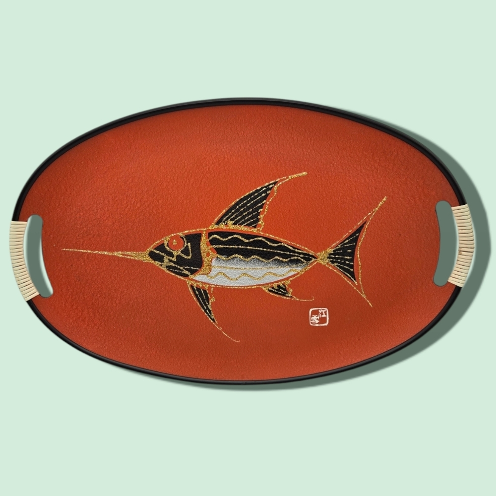 MCM VTG Swordfish Serving Tray Glitter Japan